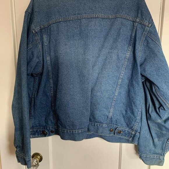 VTG 90's Denim Jean Jacket XL 100% Cotton Orca Whale Marine World Embroidery - Picture 5 of 5